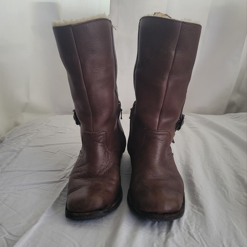 Genuine Sheepskin Lined, Leather Ugg Boots